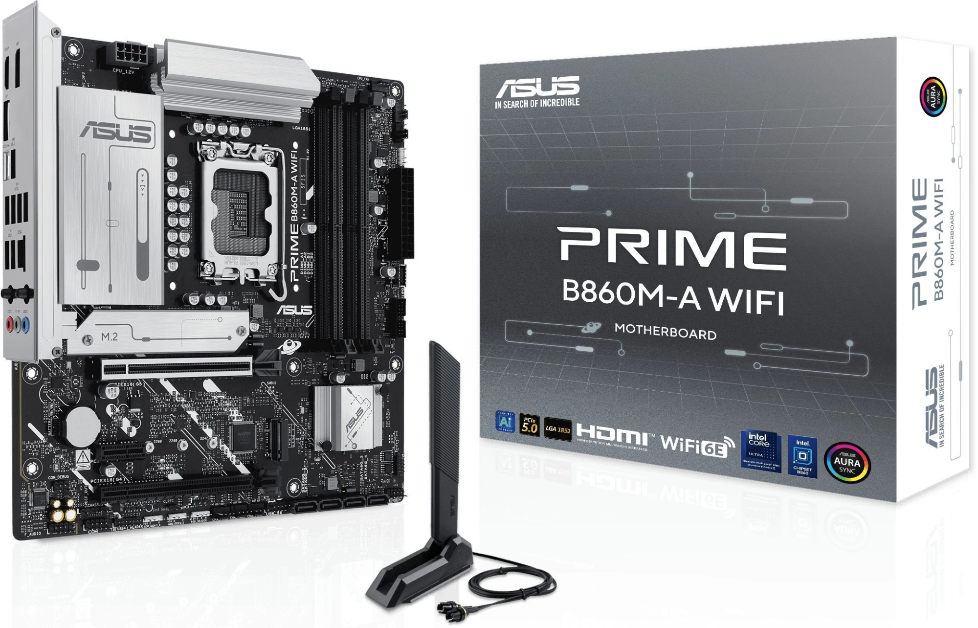 Материнская плата Asus PRIME B860M-A WIFI Soc-1851 Intel B860 4xDDR5 mATX AC`97 8ch(7.1) 2.5Gg RAID+HDMI+DP — изображение 2