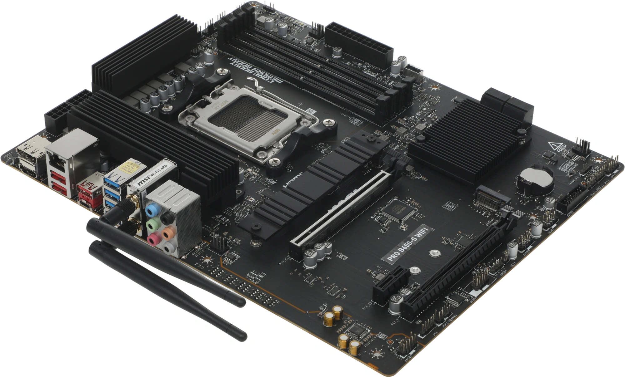 Материнская плата MSI PRO B650-S WIFI Socket AM5 AMD B650 4xDDR5 ATX AC`97 8ch(7.1) 2.5Gg RAID+HDMI+DP — изображение 2