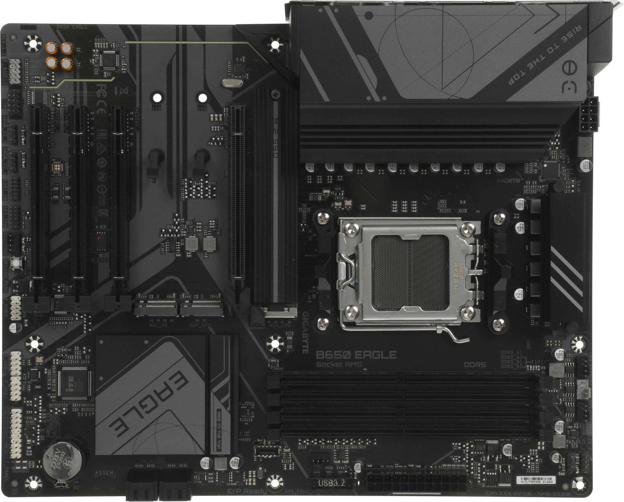 Материнская плата Gigabyte B650 EAGLE Socket AM5 AMD B650 4xDDR5 ATX AC`97 8ch(7.1) GbLAN RAID+HDMI+DP
