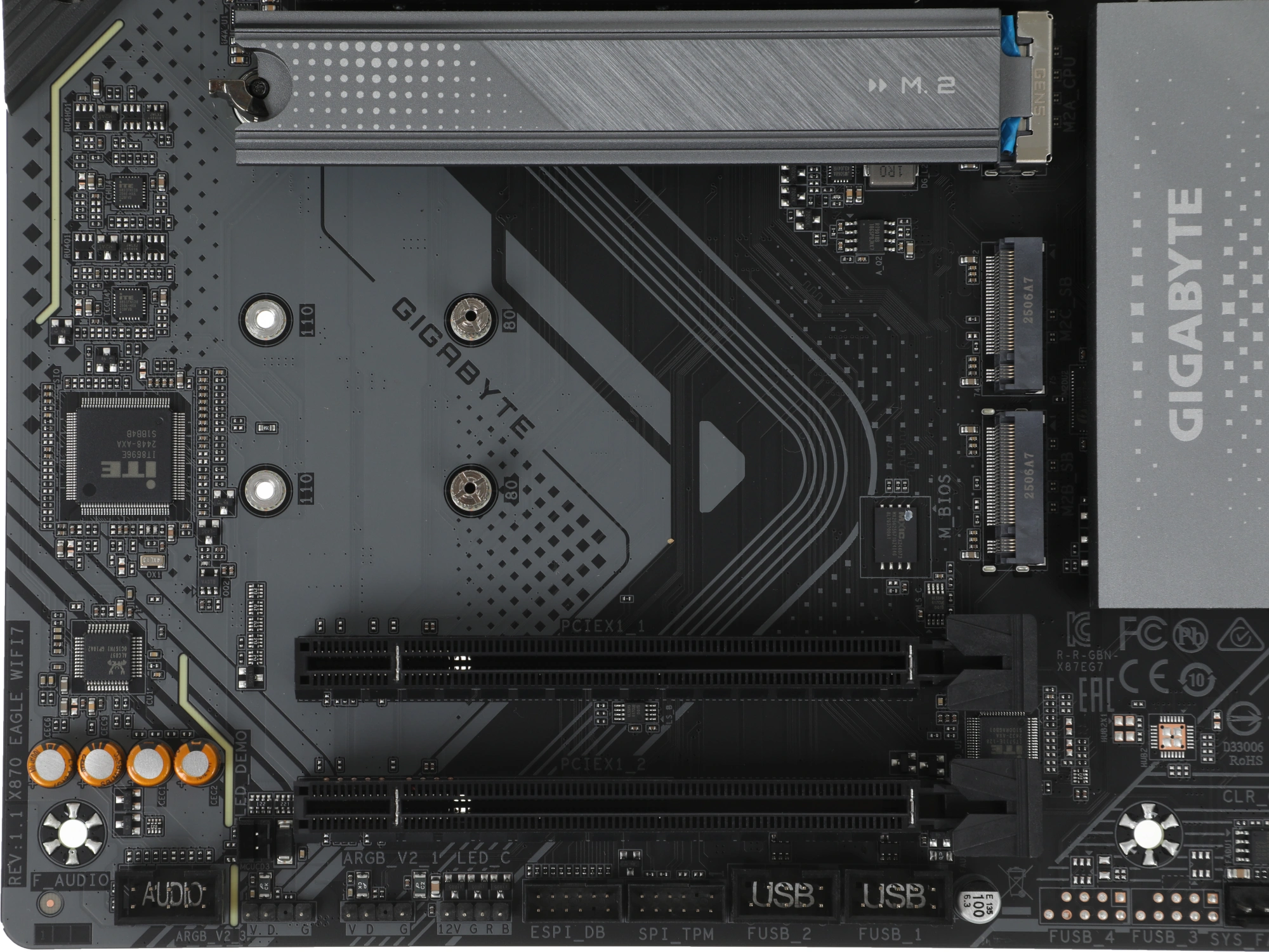 Материнская плата Gigabyte X870 EAGLE WIFI7 Socket AM5 AMD X870 4xDDR5 ATX AC`97 8ch(7.1) 2.5Gg RAID+HDMI — изображение 7