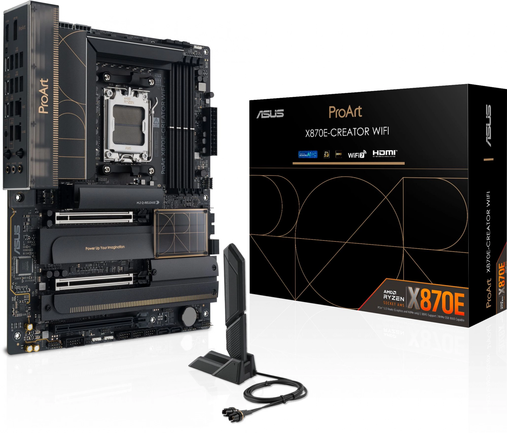 Материнская плата Asus PROART X870E-CREATOR WIFI Socket AM5 AMD X870E 4xDDR5 ATX AC`97 8ch(7.1) 1 x 10Gigabit + 1 x 2.5Gigabit RAID+HDMI+DP — изображение 8