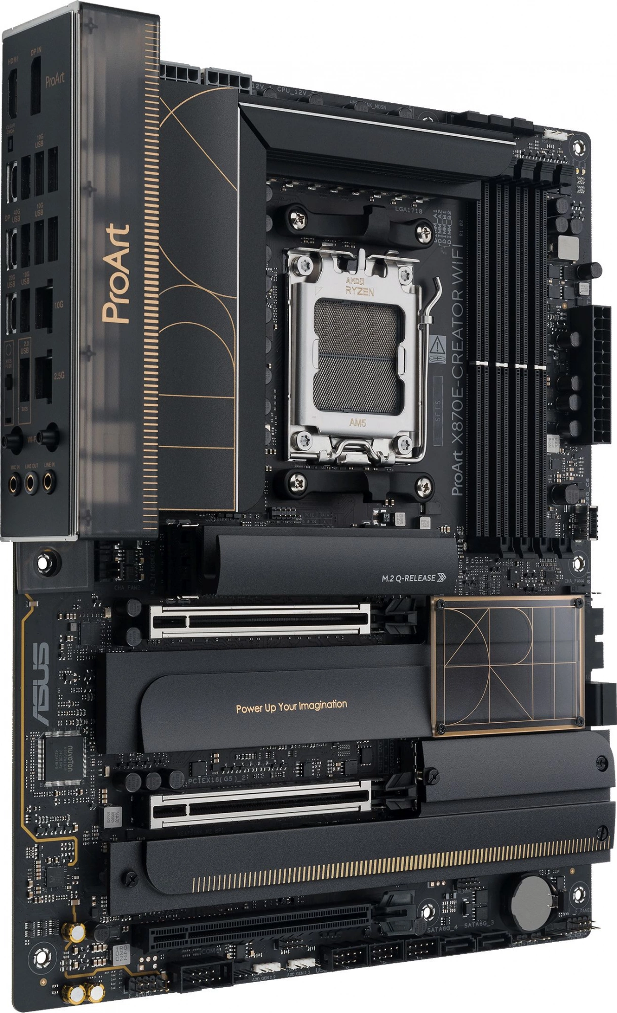 Материнская плата Asus PROART X870E-CREATOR WIFI Socket AM5 AMD X870E 4xDDR5 ATX AC`97 8ch(7.1) 1 x 10Gigabit + 1 x 2.5Gigabit RAID+HDMI+DP — изображение 2