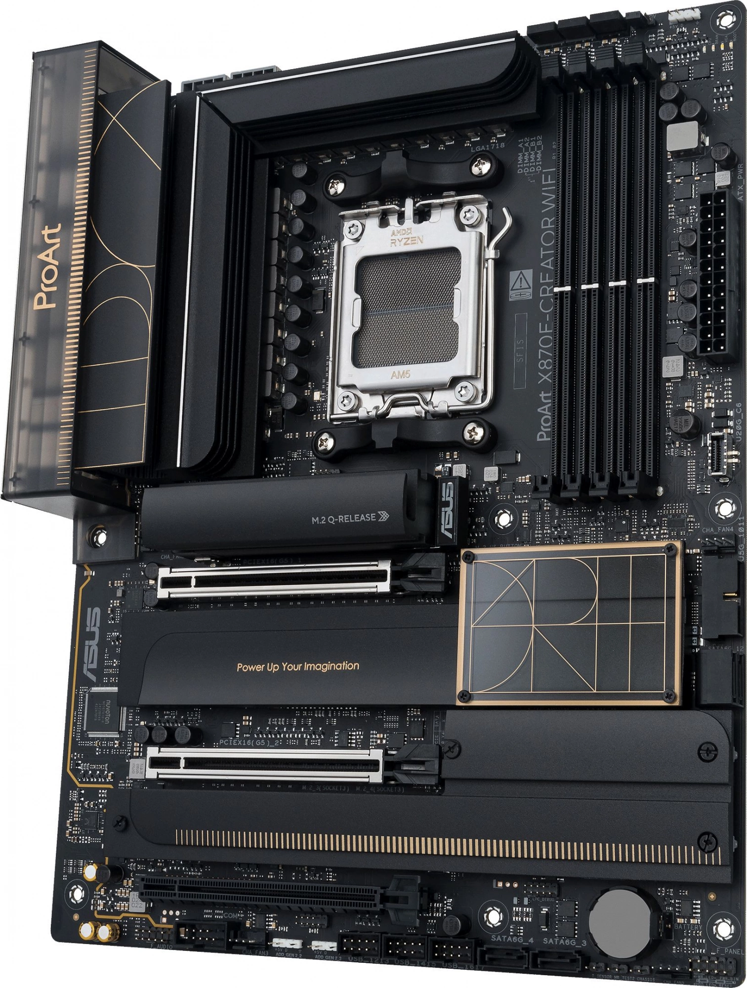 Материнская плата Asus PROART X870E-CREATOR WIFI Socket AM5 AMD X870E 4xDDR5 ATX AC`97 8ch(7.1) 1 x 10Gigabit + 1 x 2.5Gigabit RAID+HDMI+DP — изображение 4