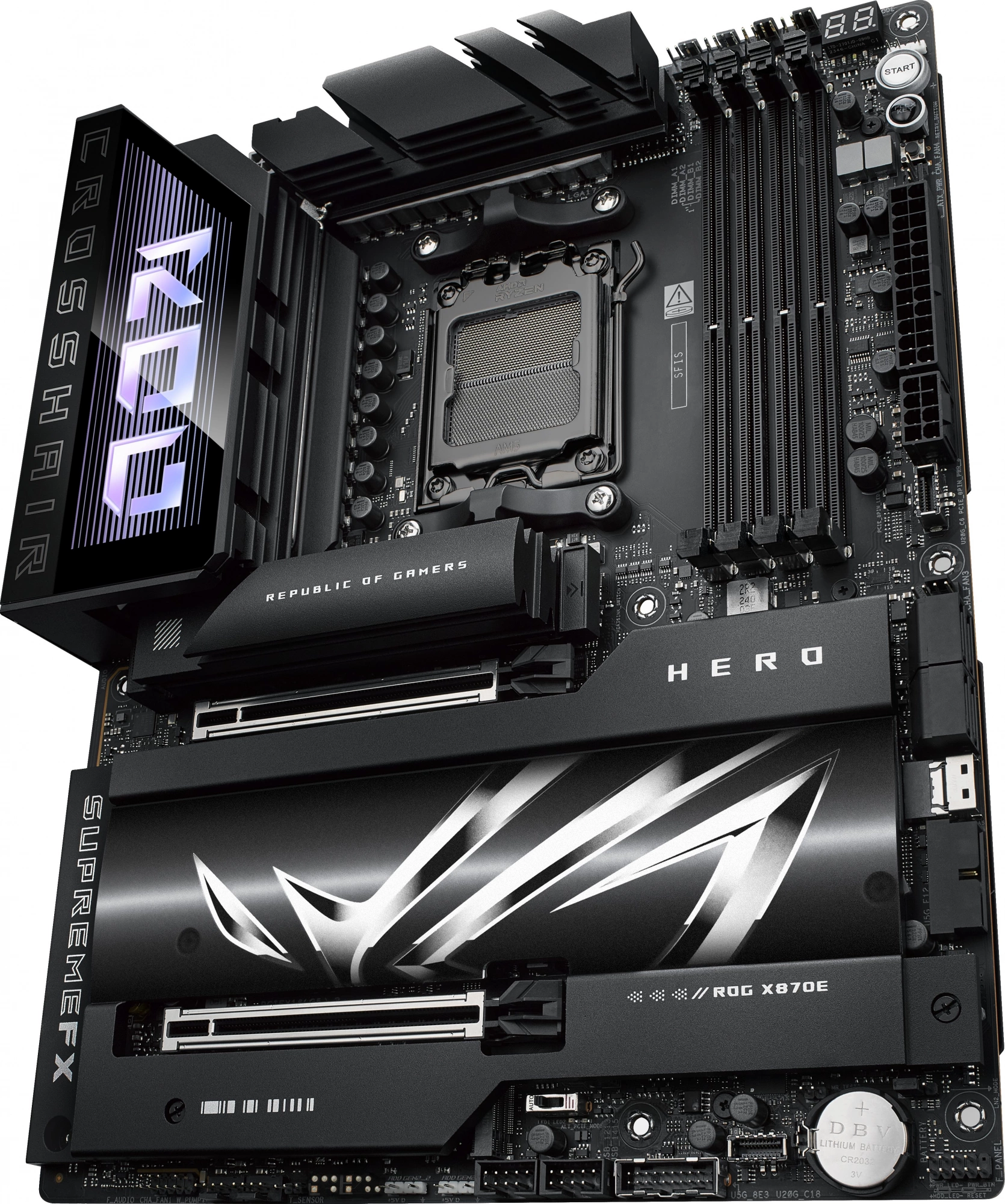 Материнская плата Asus ROG CROSSHAIR X870E HERO Socket AM5 AMD X870E 4xDDR5 ATX AC`97 8ch(7.1) 5Gigabit + 2.5Gigabit Ethernet RAID+HDMI — изображение 7