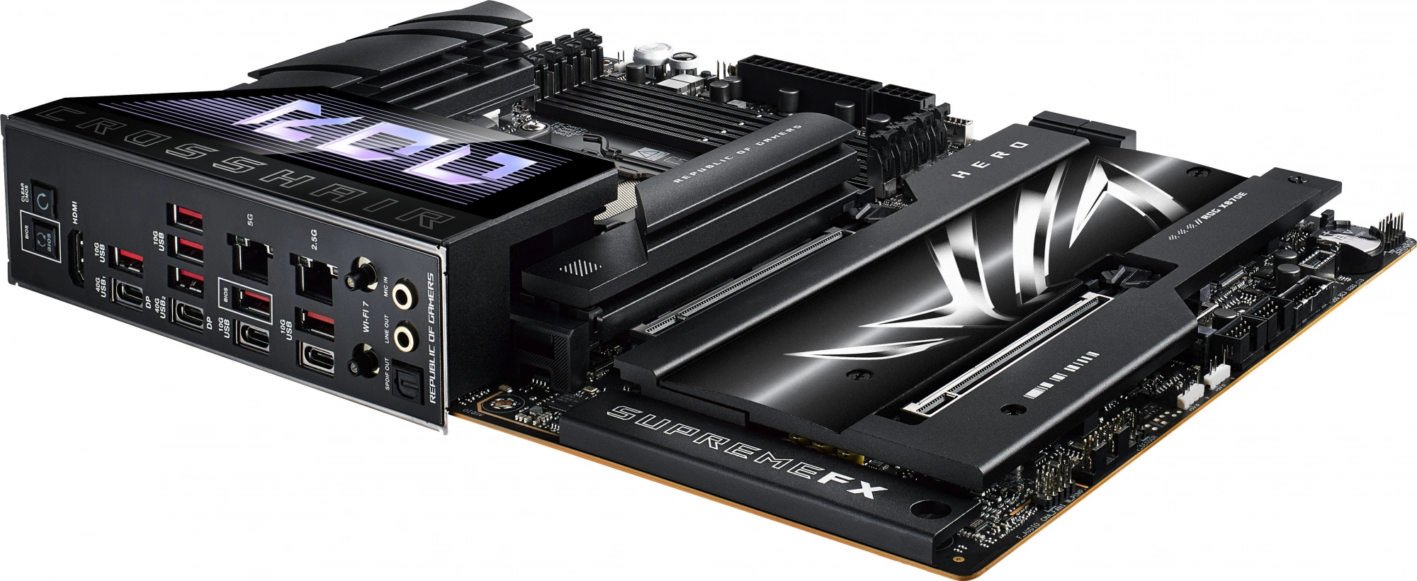 Материнская плата Asus ROG CROSSHAIR X870E HERO Socket AM5 AMD X870E 4xDDR5 ATX AC`97 8ch(7.1) 5Gigabit + 2.5Gigabit Ethernet RAID+HDMI — изображение 8