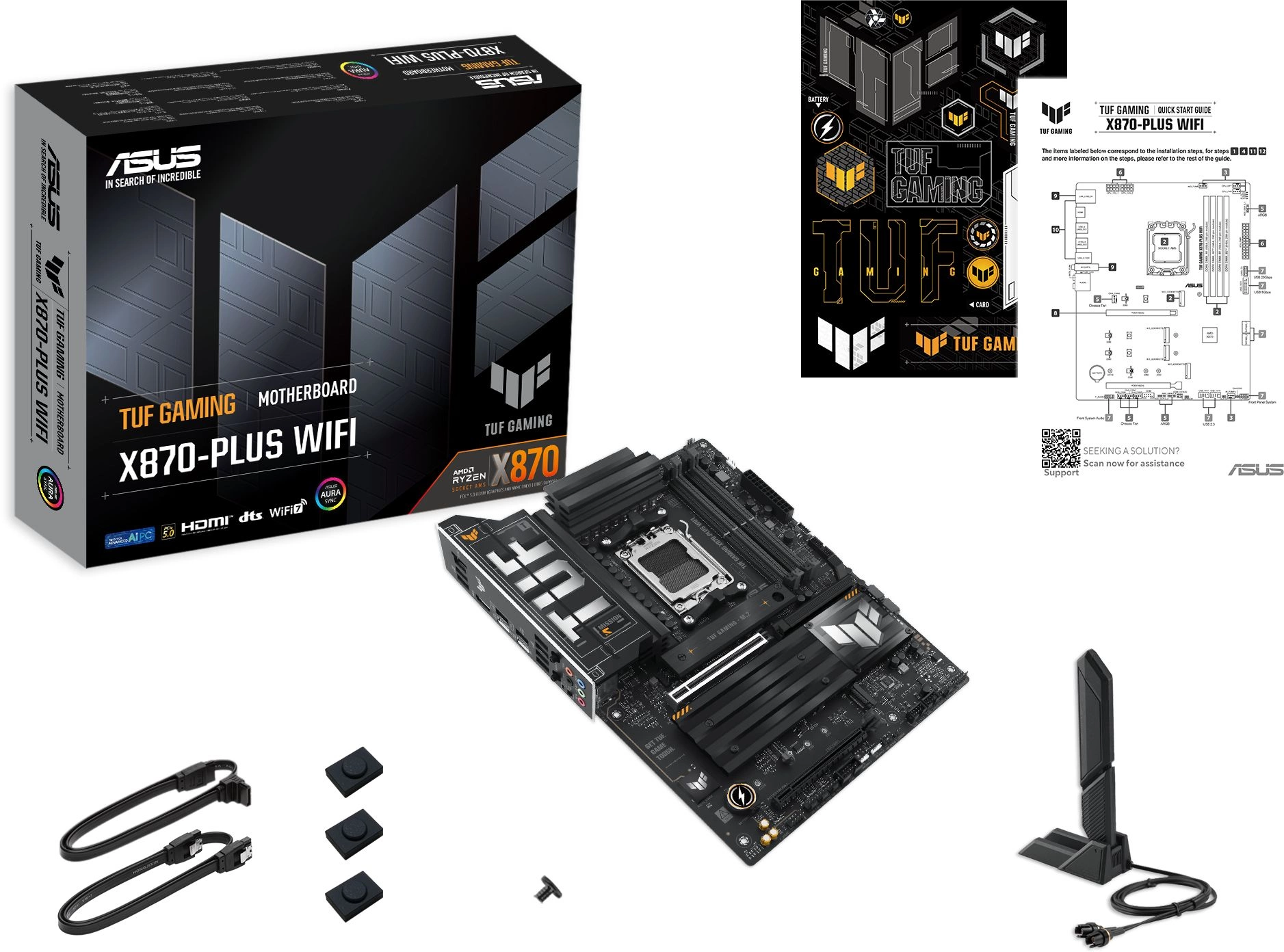 Материнская плата Asus TUF GAMING X870-PLUS WIFI Socket AM5 AMD X870 4xDDR5 ATX AC`97 8ch(7.1) 2.5Gg RAID+HDMI — изображение 4