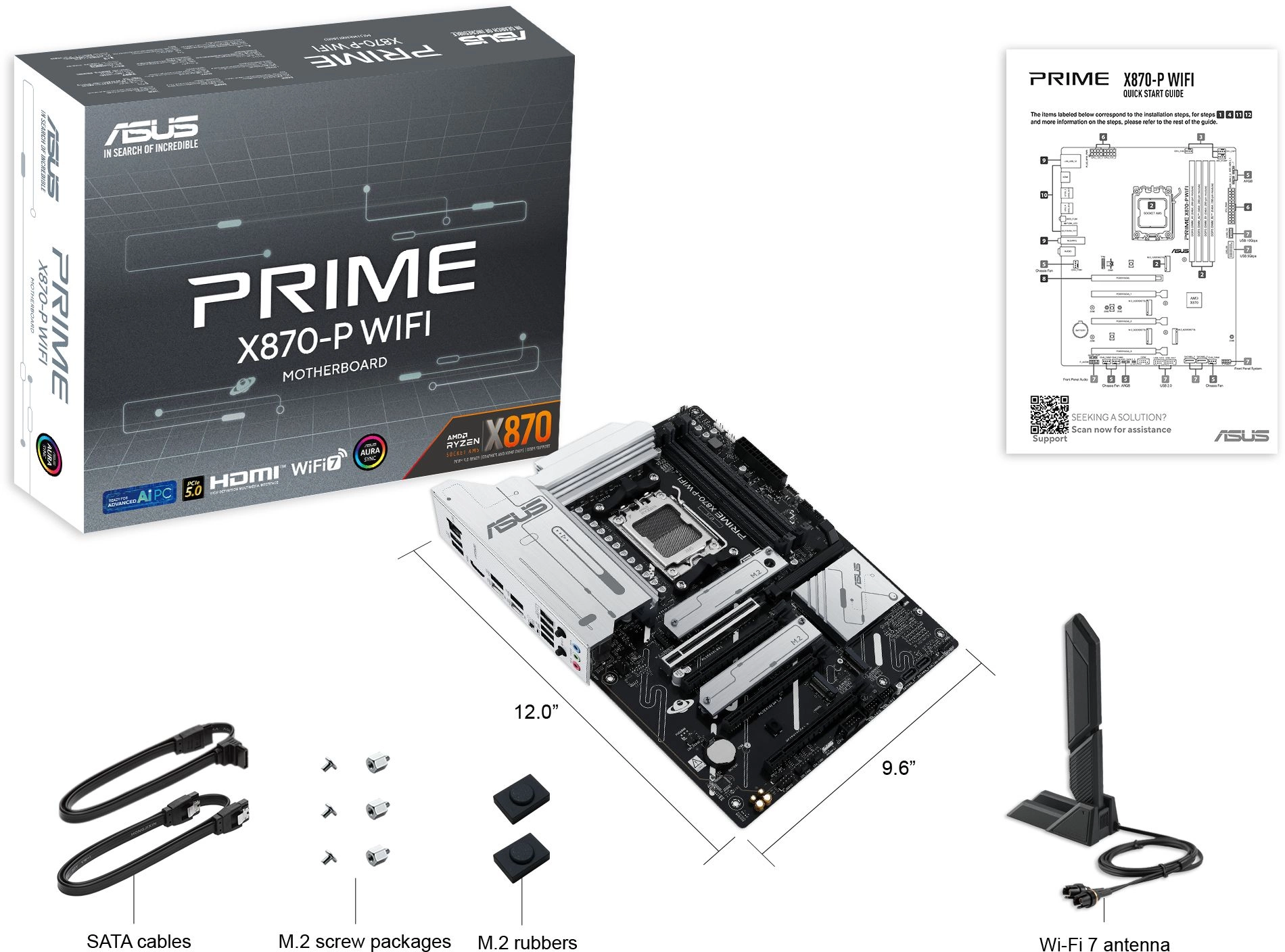 Материнская плата Asus PRIME X870-P WIFI Socket AM5 AMD X870 4xDDR5 ATX AC`97 8ch(7.1) 2.5Gg RAID+HDMI — изображение 7