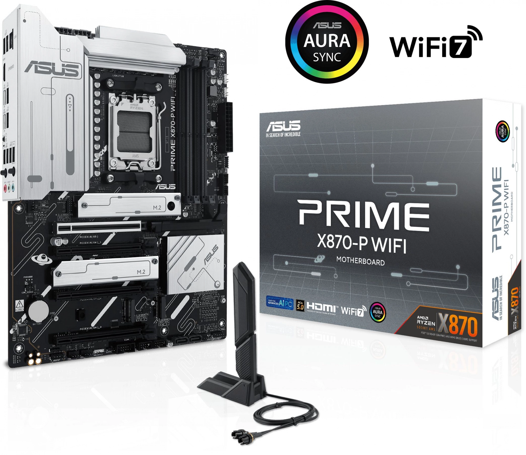 Материнская плата Asus PRIME X870-P WIFI Socket AM5 AMD X870 4xDDR5 ATX AC`97 8ch(7.1) 2.5Gg RAID+HDMI — изображение 3