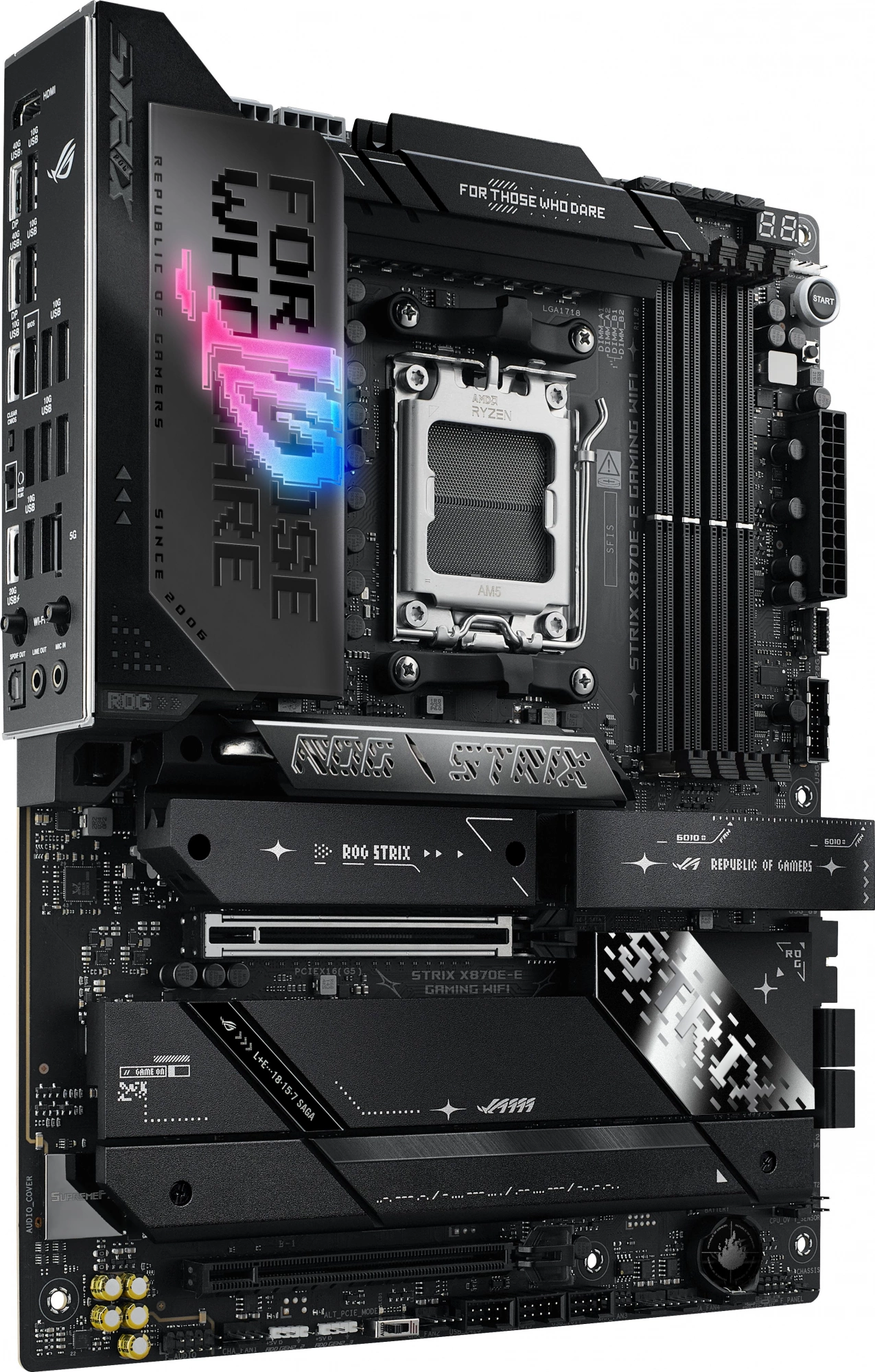 Материнская плата Asus ROG STRIX X870E-E GAMING WIFI Socket AM5 AMD X870E 4xDDR5 ATX AC`97 8ch(7.1) 5Gigabit RAID+HDMI — изображение 2