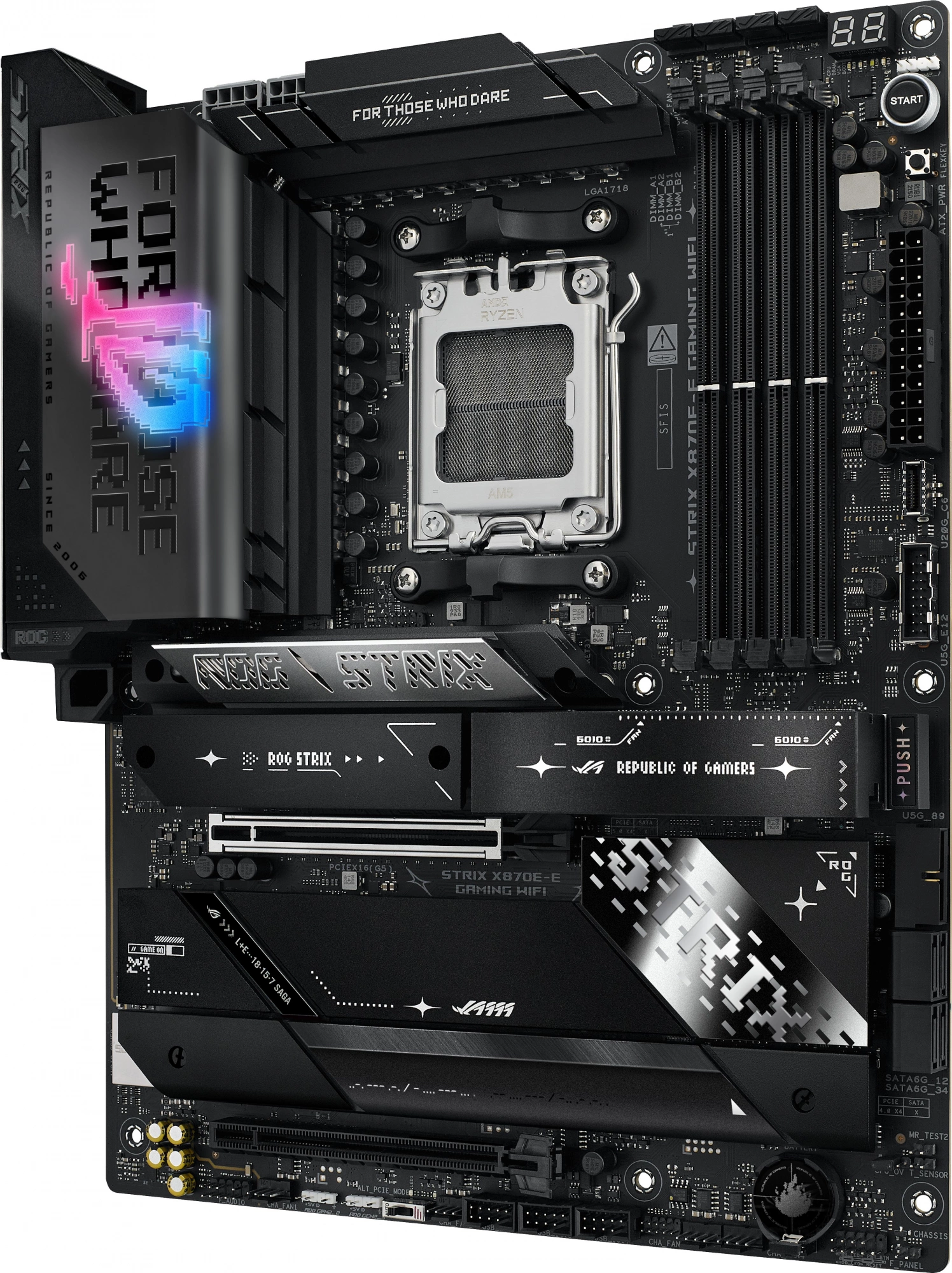 Материнская плата Asus ROG STRIX X870E-E GAMING WIFI Socket AM5 AMD X870E 4xDDR5 ATX AC`97 8ch(7.1) 5Gigabit RAID+HDMI — изображение 3