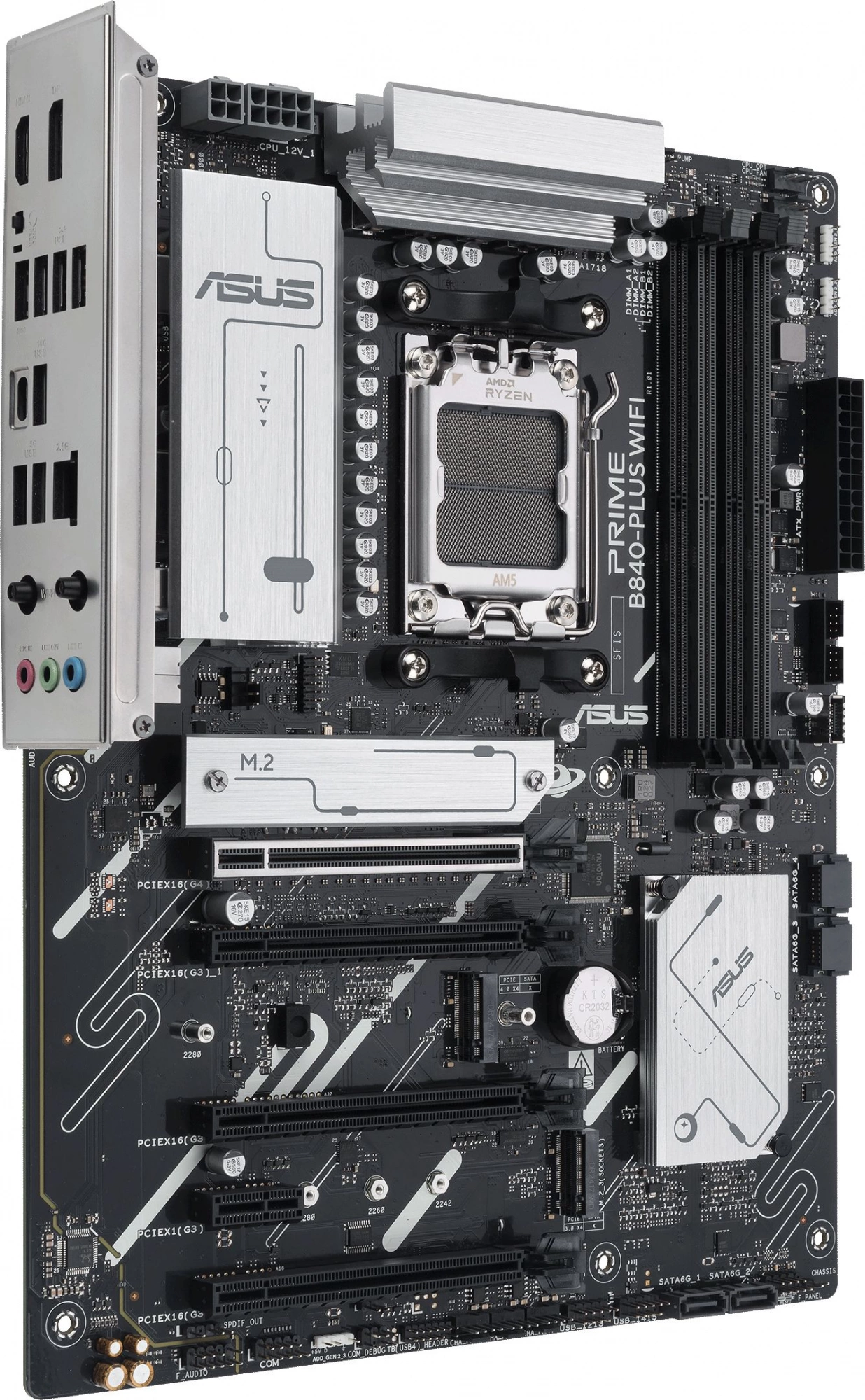 Материнская плата Asus PRIME B840-PLUS WIFI Socket AM5 AMD B840 4xDDR5 ATX AC`97 8ch(7.1) 2.5Gg RAID+HDMI+DP — изображение 2