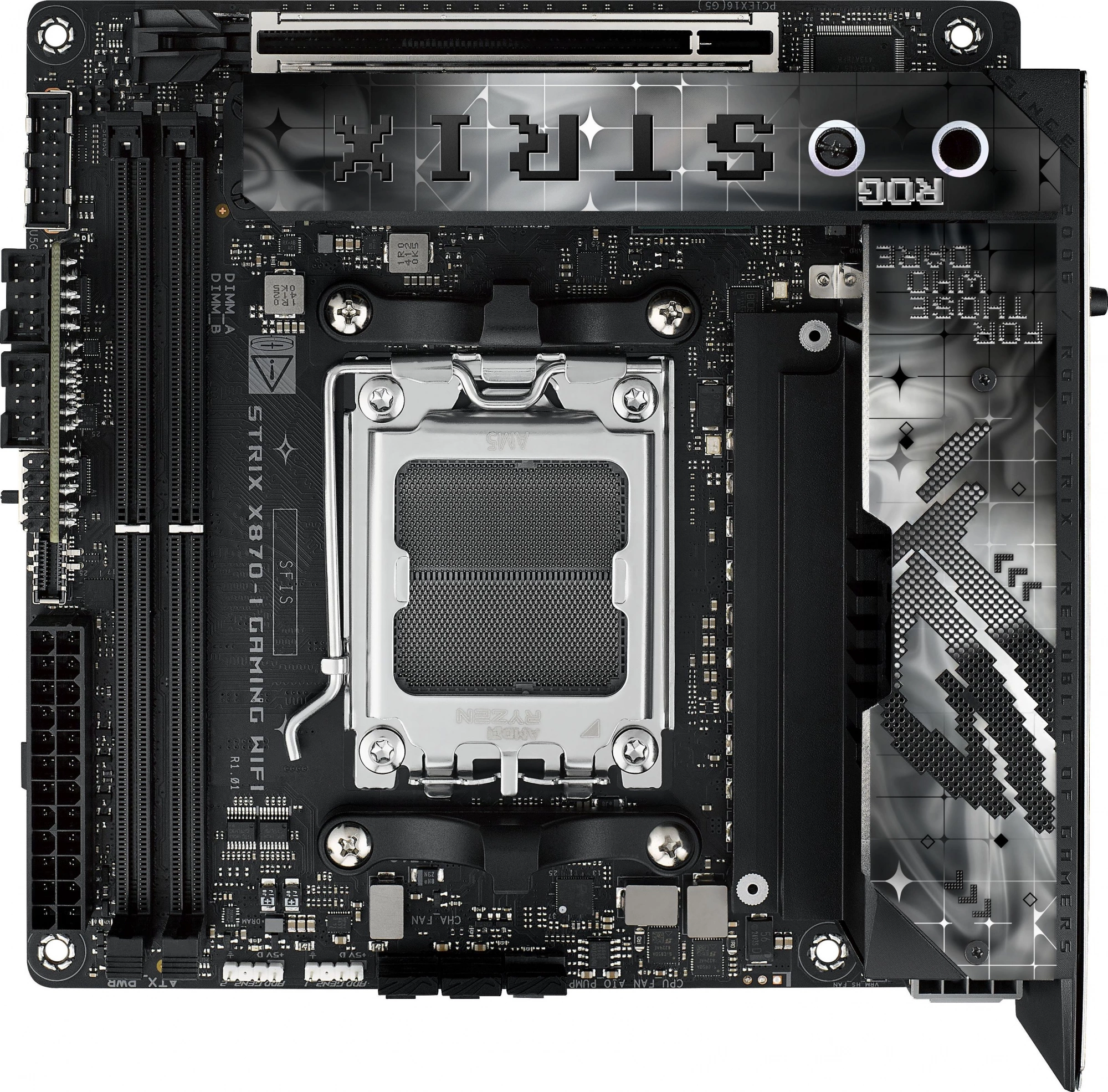 Материнская плата Asus ROG STRIX X870-I GAMING WIFI Socket AM5 AMD X870 2xDDR5 mini-ITX AC`97 8ch(7.1) 2.5Gg RAID+HDMI