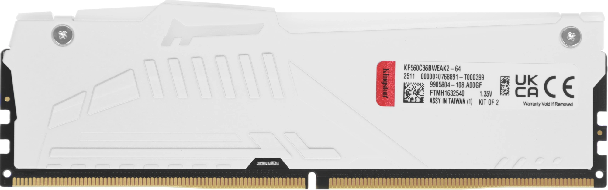 Память DDR5 2x32GB 6000MHz Kingston KF560C36BWEAK2-64 Fury Beast White Expo RGB RTL Gaming PC5-48000 CL36 DIMM 288-pin 1.35В dual rank с радиатором Ret — изображение 5