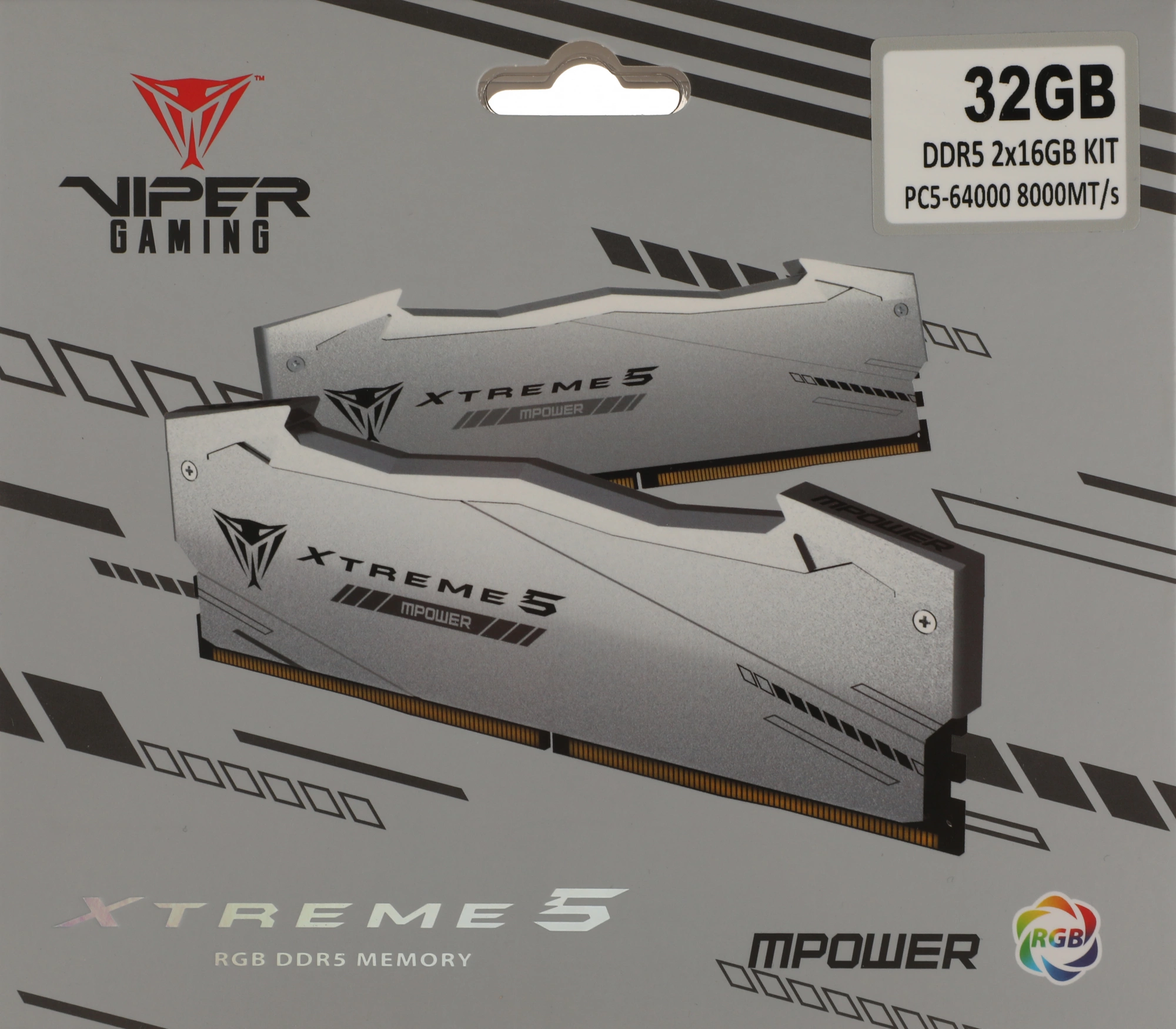 Память DDR5 2x16GB 8000MHz Patriot PVXR532G80C38KM Viper Xtreme 5 RGB RTL Gaming PC5-64000 CL38 DIMM 288-pin 1.45В с радиатором Ret — изображение 14