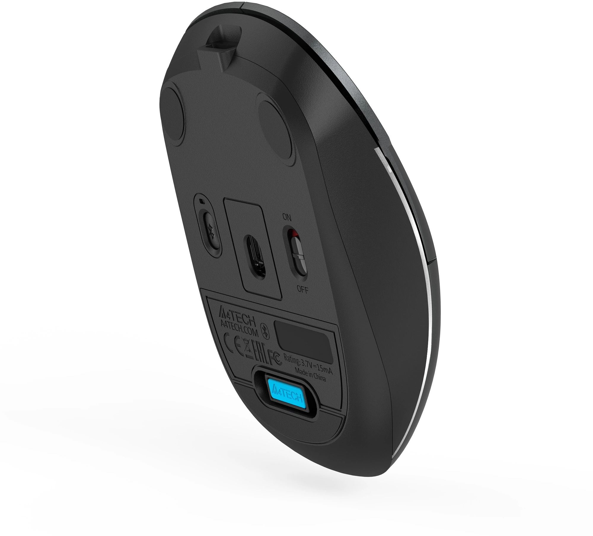 Мышь A4Tech Fstyler FB26CS Air2 серый/черный оптическая 2000dpi silent беспров. BT/Radio USB для ноутбука 4but (FB26CS AIR2 SMOKY GREY) — изображение 9
