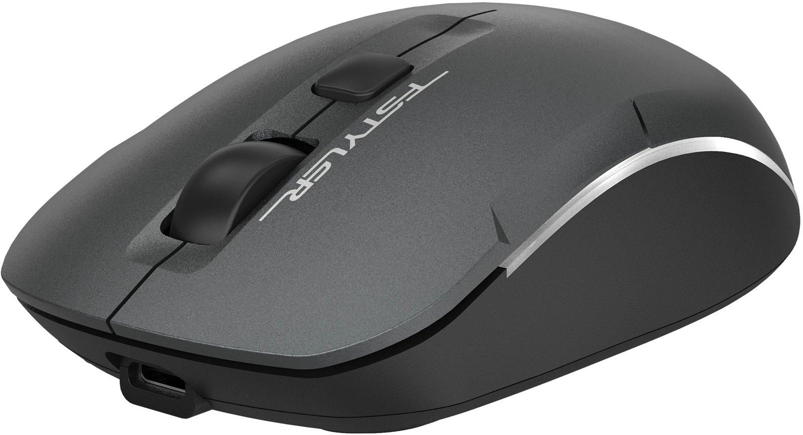 Мышь A4Tech Fstyler FB26CS Air2 серый/черный оптическая 2000dpi silent беспров. BT/Radio USB для ноутбука 4but (FB26CS AIR2 SMOKY GREY) — изображение 2