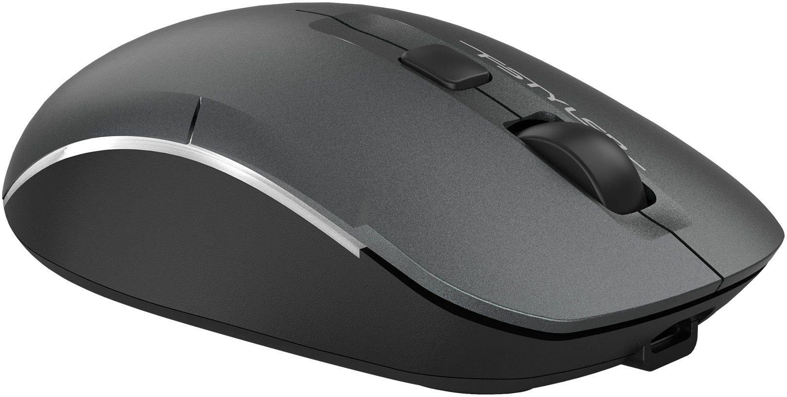 Мышь A4Tech Fstyler FB26CS Air2 серый/черный оптическая 2000dpi silent беспров. BT/Radio USB для ноутбука 4but (FB26CS AIR2 SMOKY GREY) — изображение 3