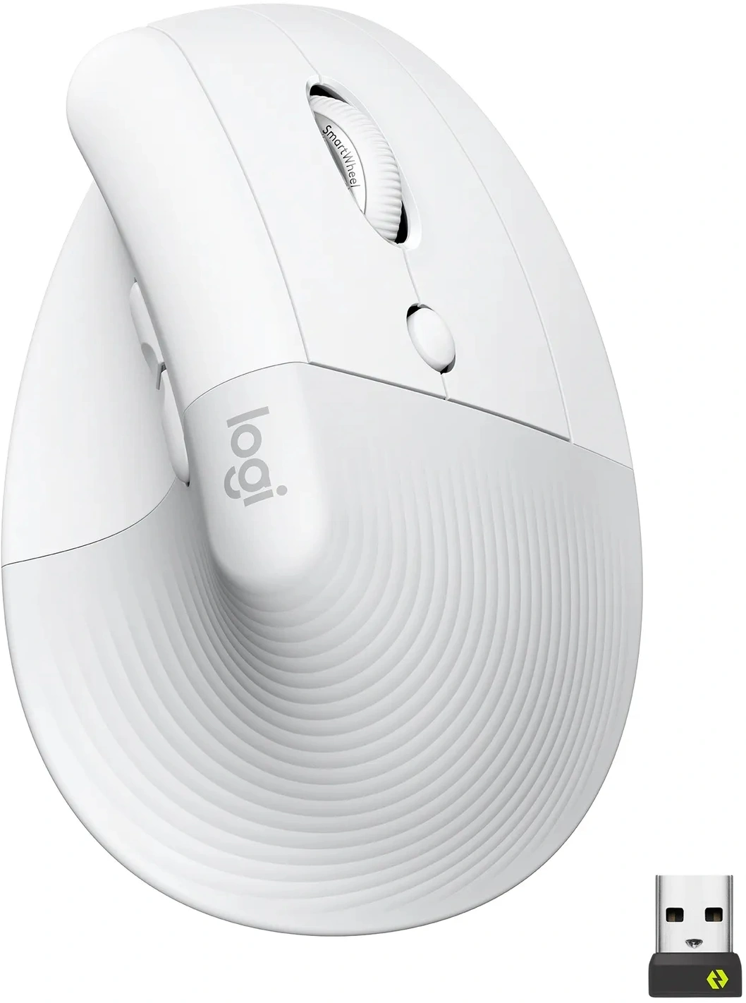 Мышь Logitech Lift белый оптическая 4000dpi silent беспров. BT/Radio USB для ноутбука 5but (910-006480)