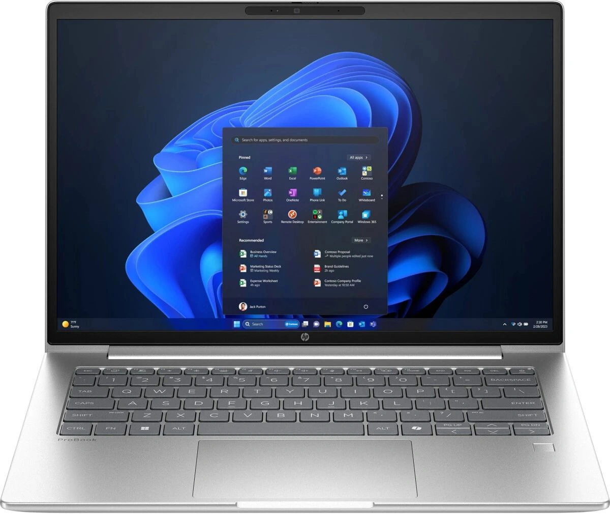 Ноутбук HP ProBook 4 G1a Wolf Pro Ryzen 7 250 16Gb SSD512Gb AMD Radeon 780M 14" IPS WUXGA (1920x1200) Windows 11 Pro silver WiFi BT Cam (BM2B2UT)