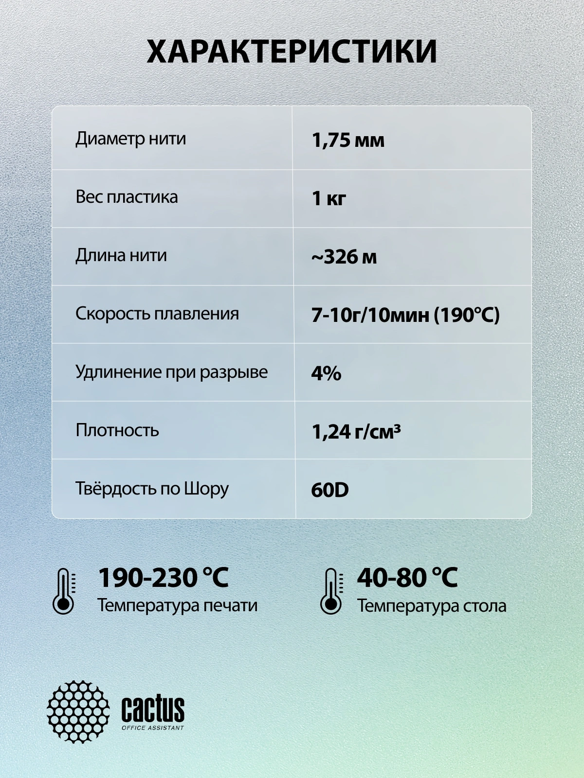 Пластик для принтера 3D Cactus CS-3D-PLA-1KG-S-BLUE PLA SILK d1.75мм 1кг L326м 1цв. — изображение 6