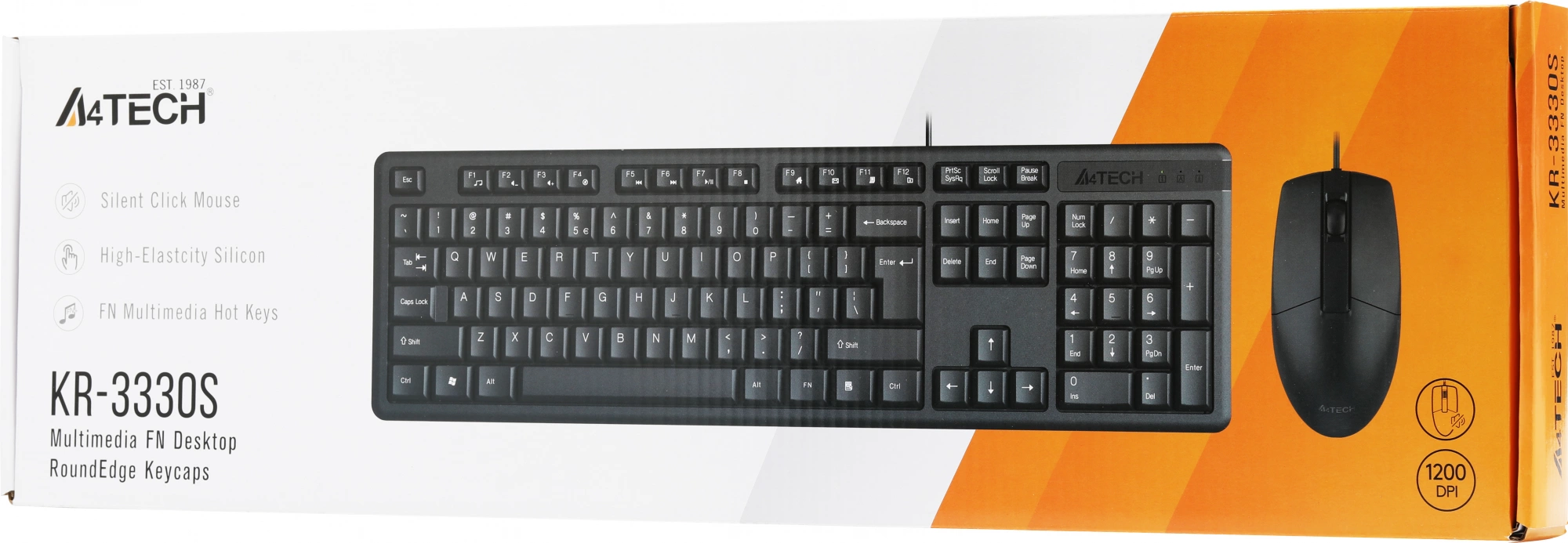Клавиатура + мышь A4Tech KR-3330S клав:черный мышь:черный USB