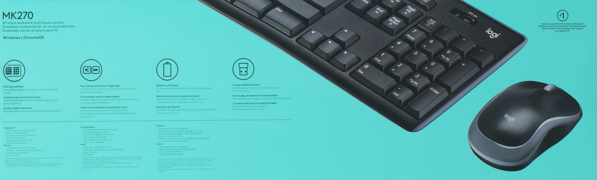 Клавиатура + мышь Logitech MK270 клав:черный мышь:черный USB беспроводная Multimedia (920-004518) — изображение 32