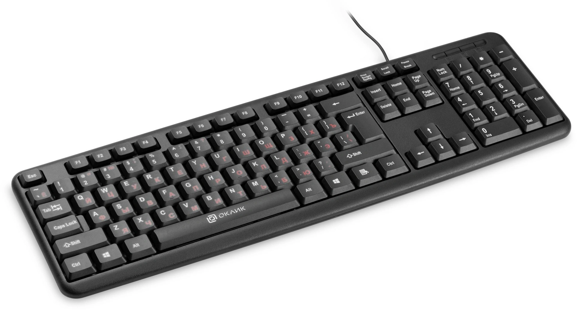 Клавиатура Оклик 90MV2 черный USB (1185967) кабель 1.8м