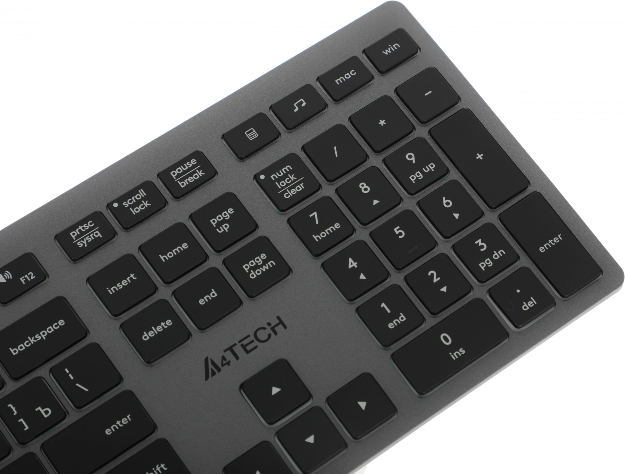 Клавиатура A4Tech FX60H серый USB slim LED (FX60H GREY/WHITE) кабель 1.5м