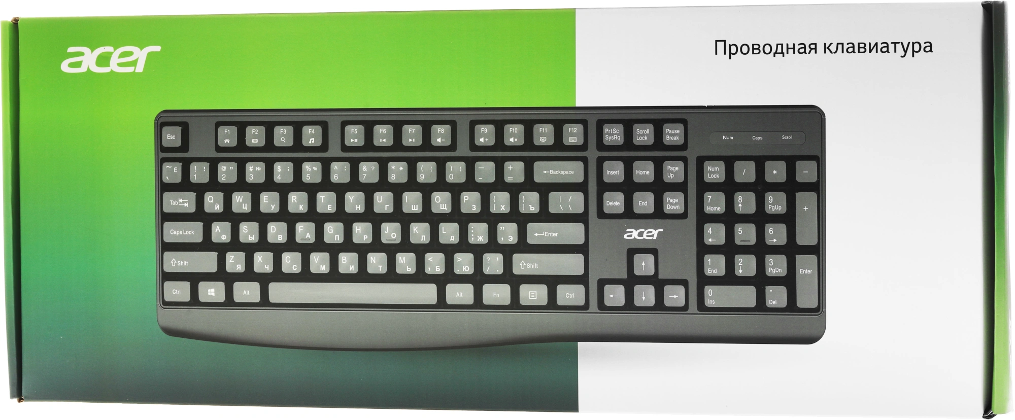 Клавиатура Acer OKW301 черный USB (ZL.KBDCC.01A) кабель 1.8м