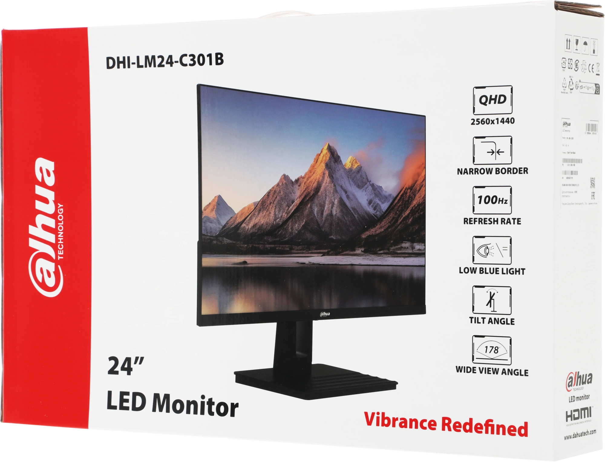 Монитор Dahua 23.8" DHI-LM24-C301B черный IPS LED 5ms 16:9 HDMI матовая 1200:1 300cd 178гр/178гр 2560x1440 100Hz DP 2K 3.1кг — изображение 10