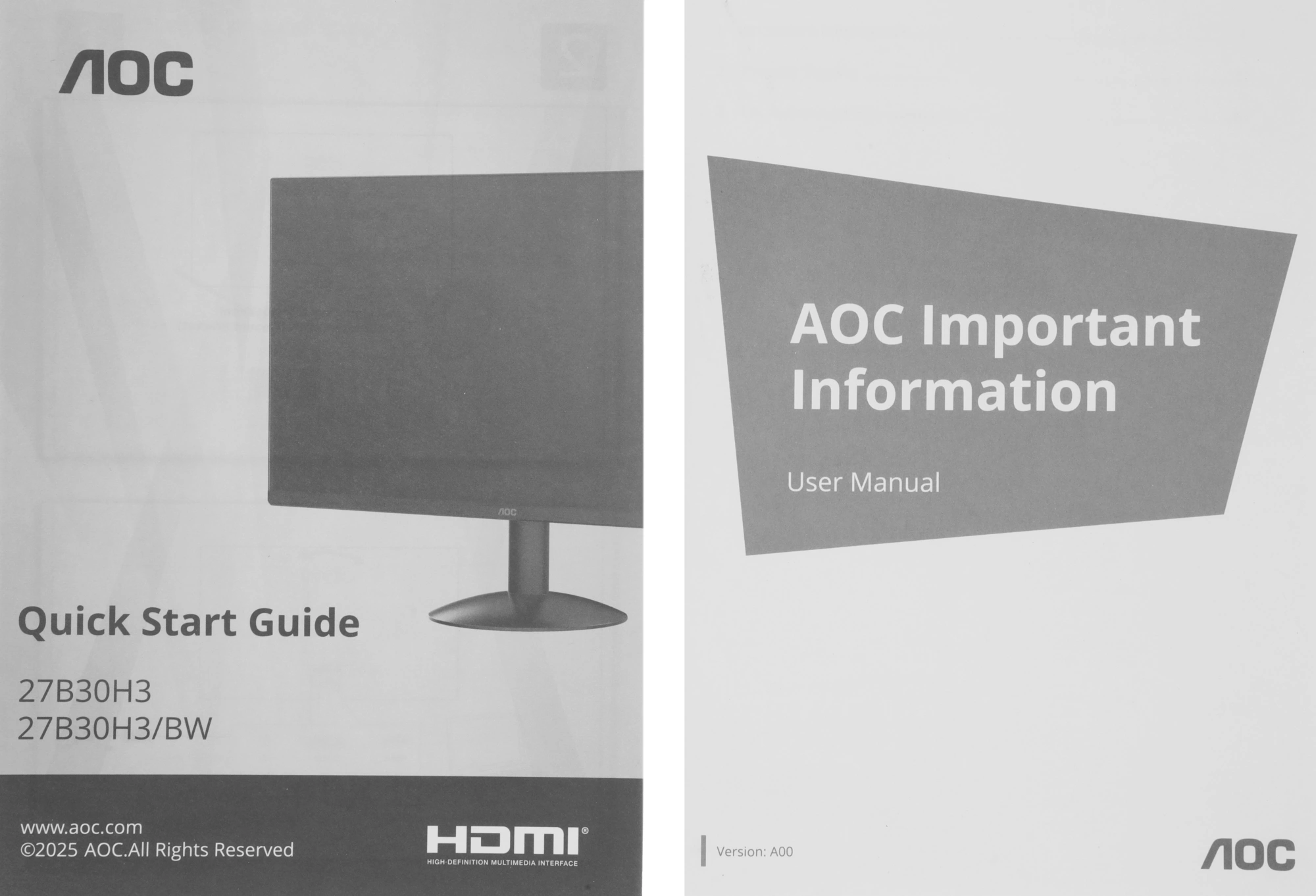Монитор AOC 27" 27B30H3 черный IPS LED 16:9 HDMI матовая 300cd 178гр/178гр 1920x1080 120Hz VGA FHD 2.94кг — изображение 15