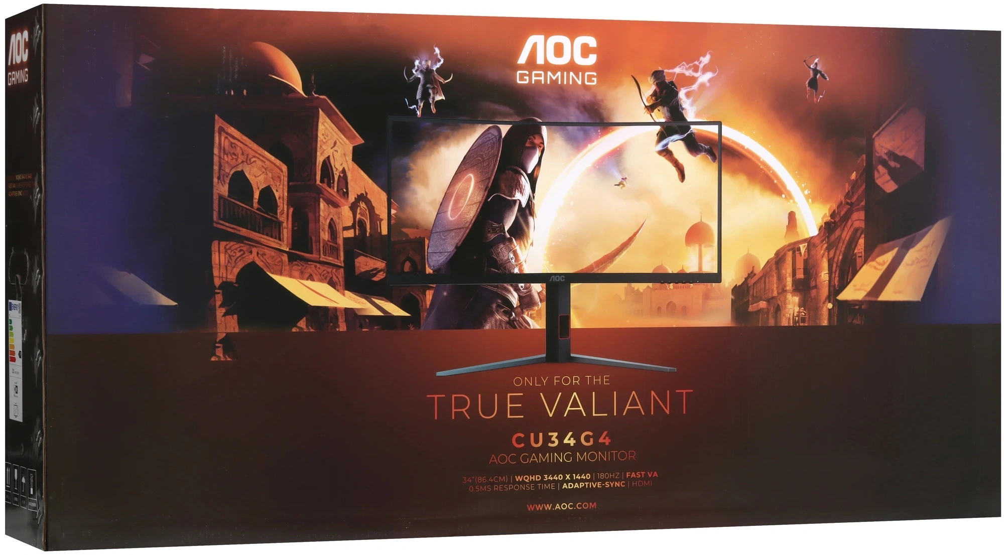 Монитор AOC 34" Gaming CU34G4 черный VA LED 21:9 HDMI матовая HAS Piv 300cd 178гр/178гр 3440x1440 180Hz FreeSync Premium DP UW 8.08кг — изображение 14