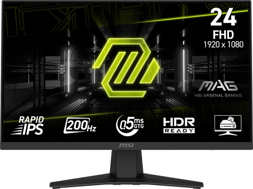 Монитор MSI 23.8" Mag 244F черный IPS LED 16:9 HDMI матовая 300cd 178гр/178гр 1920x1080 200Hz DP FHD 2.88кг