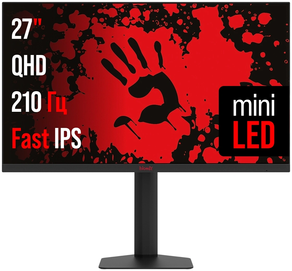 Монитор Bloody 27" MN1X черный IPS LED 1ms 16:9 HDMI M/M матовая HAS Piv 600cd 178гр/178гр 2560x1440 210Hz G-Sync FreeSync DP 2K 5.84кг — изображение 15