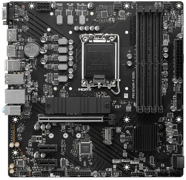 Материнская плата MSI PRO B760M-P DDR4 Soc-1700 Intel B760 4xDDR4 mATX AC`97 8ch(7.1) GbLAN+VGA+HDMI+DP — изображение 5
