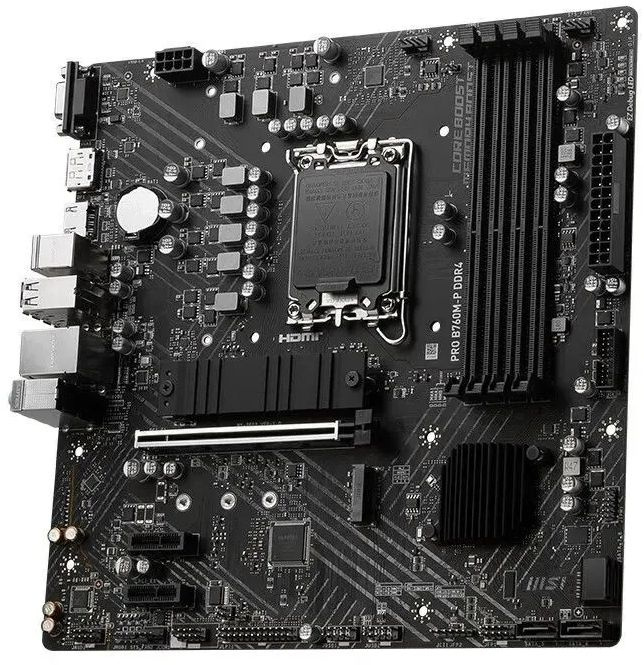 Материнская плата MSI PRO B760M-P DDR4 Soc-1700 Intel B760 4xDDR4 mATX AC`97 8ch(7.1) GbLAN+VGA+HDMI+DP — изображение 4