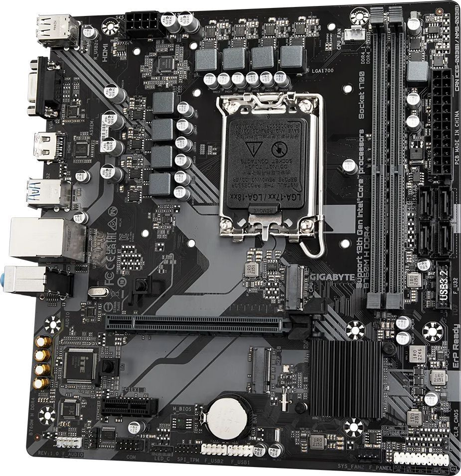 Материнская плата Gigabyte B760M H DDR4 Soc-1700 Intel B760 2xDDR4 mATX AC`97 8ch(7.1) GbLAN RAID+VGA+HDMI — изображение 5