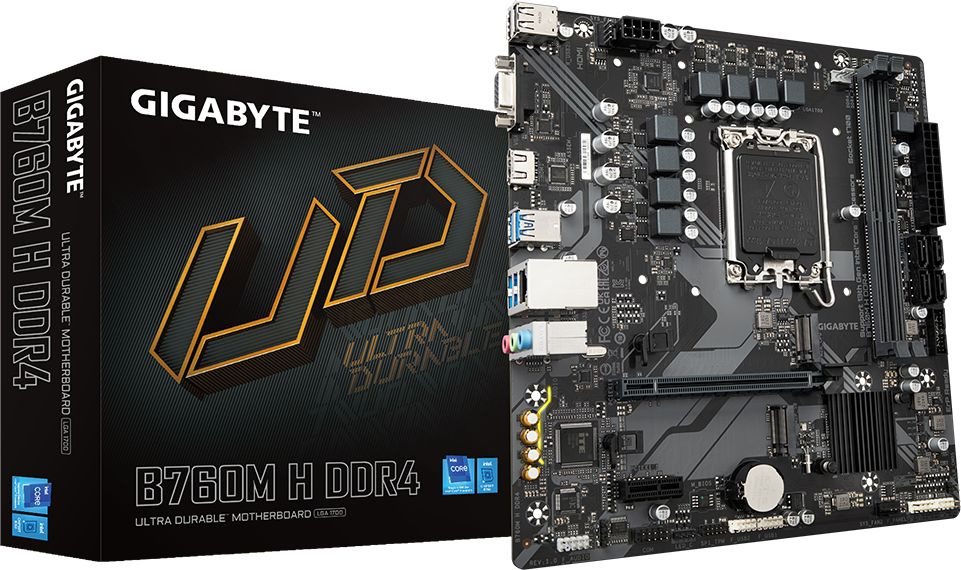 Материнская плата Gigabyte B760M H DDR4 Soc-1700 Intel B760 2xDDR4 mATX AC`97 8ch(7.1) GbLAN RAID+VGA+HDMI — изображение 3
