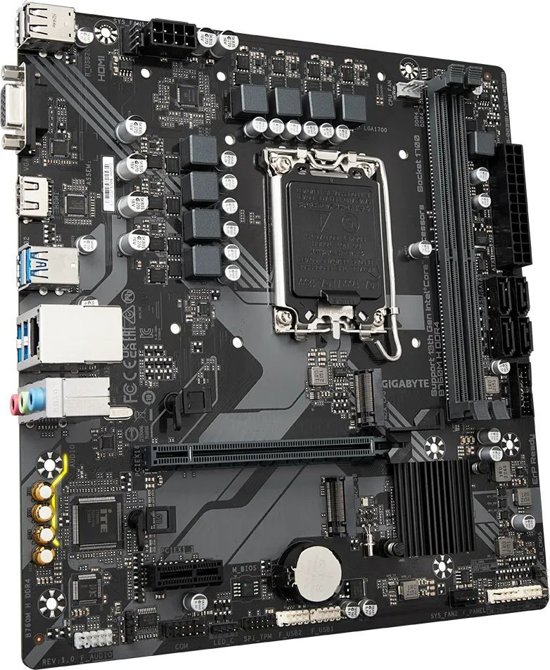 Материнская плата Gigabyte B760M H DDR4 Soc-1700 Intel B760 2xDDR4 mATX AC`97 8ch(7.1) GbLAN RAID+VGA+HDMI — изображение 4
