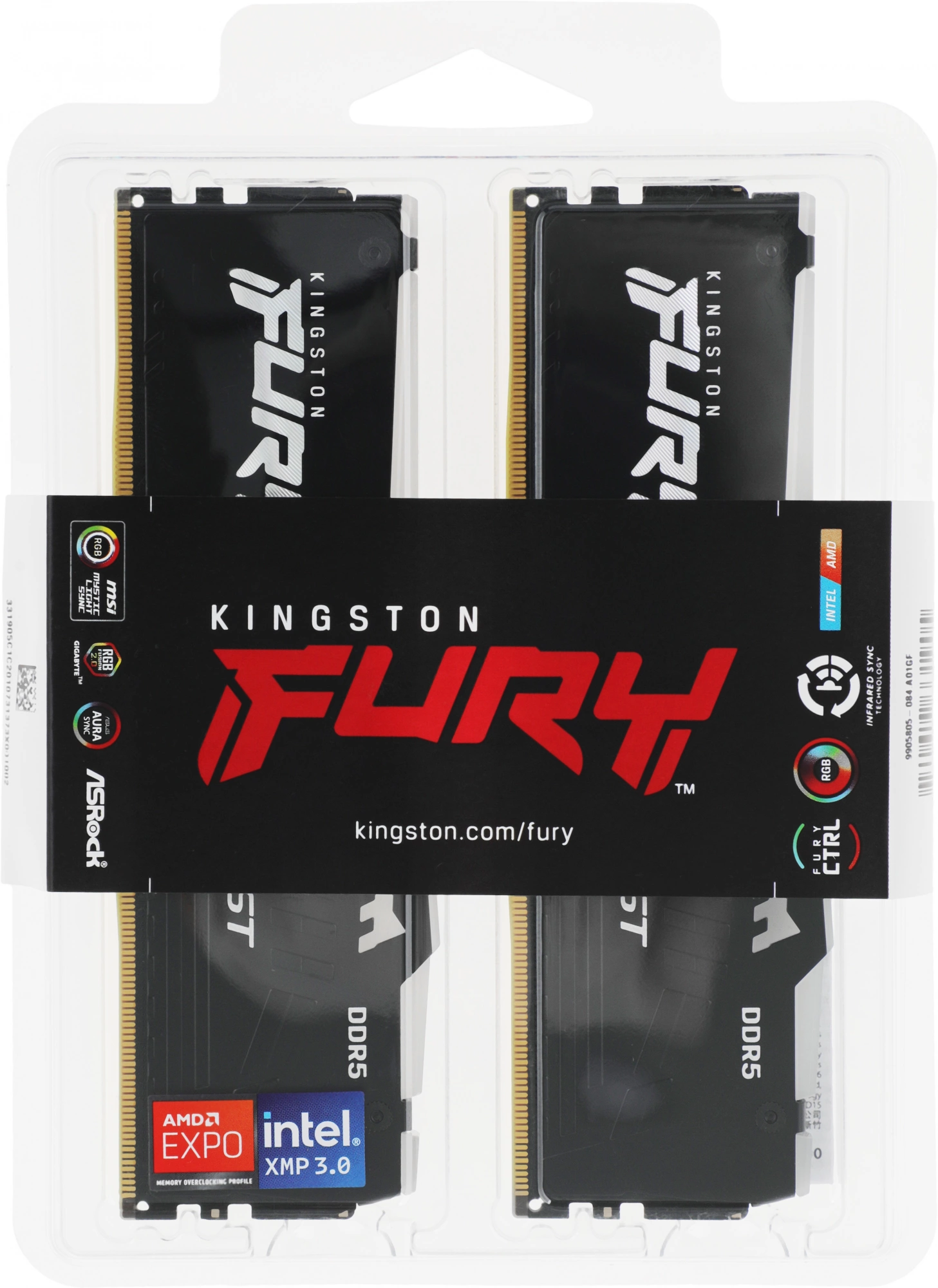 Память DDR5 2x8Gb 6000MHz Kingston KF560C36BBEAK2-16 Fury Beast RGB RTL Gaming PC5-48000 CL36 DIMM 288-pin 1.35В single rank с радиатором Ret — изображение 5