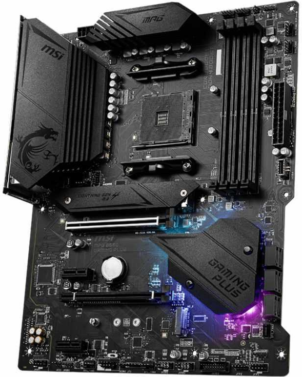 Материнская плата MSI MPG B550 GAMING PLUS Soc-AM4 AMD B550 4xDDR4 ATX AC`97 8ch(7.1) GbLAN RAID+HDMI+DP — изображение 3