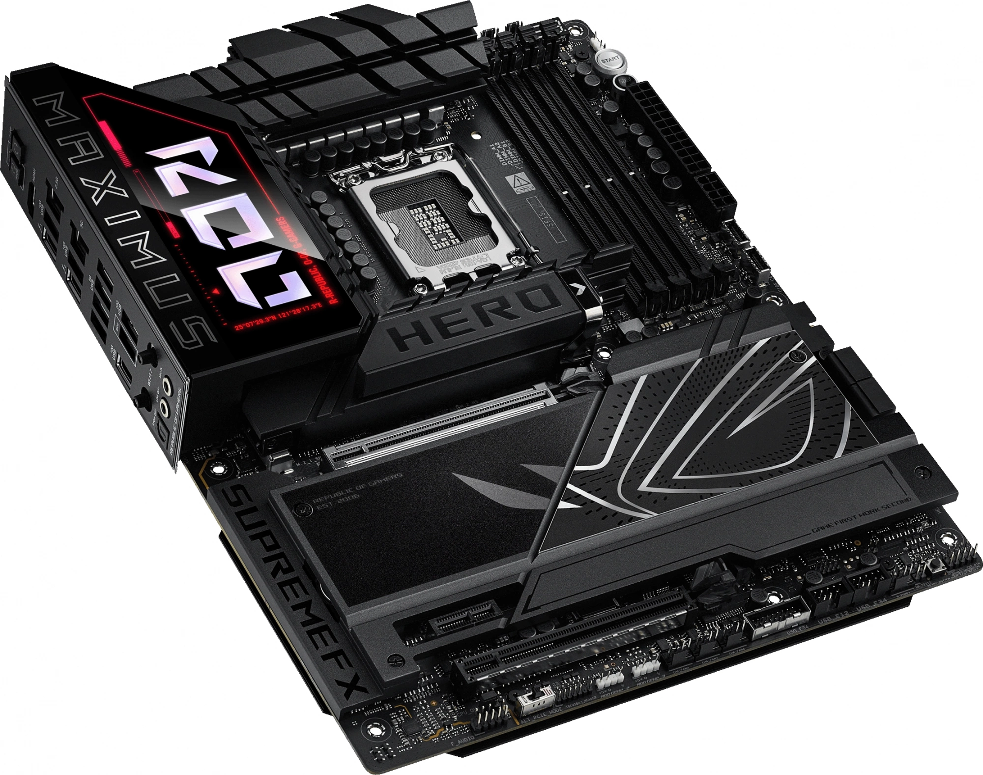 Материнская плата Asus ROG MAXIMUS Z890 HERO Soc-1851 Intel Z890 4xDDR5 ATX AC`97 8ch(7.1) 5Gigabit + 2.5Gigabit Ethernet RAID+HDMI — изображение 2