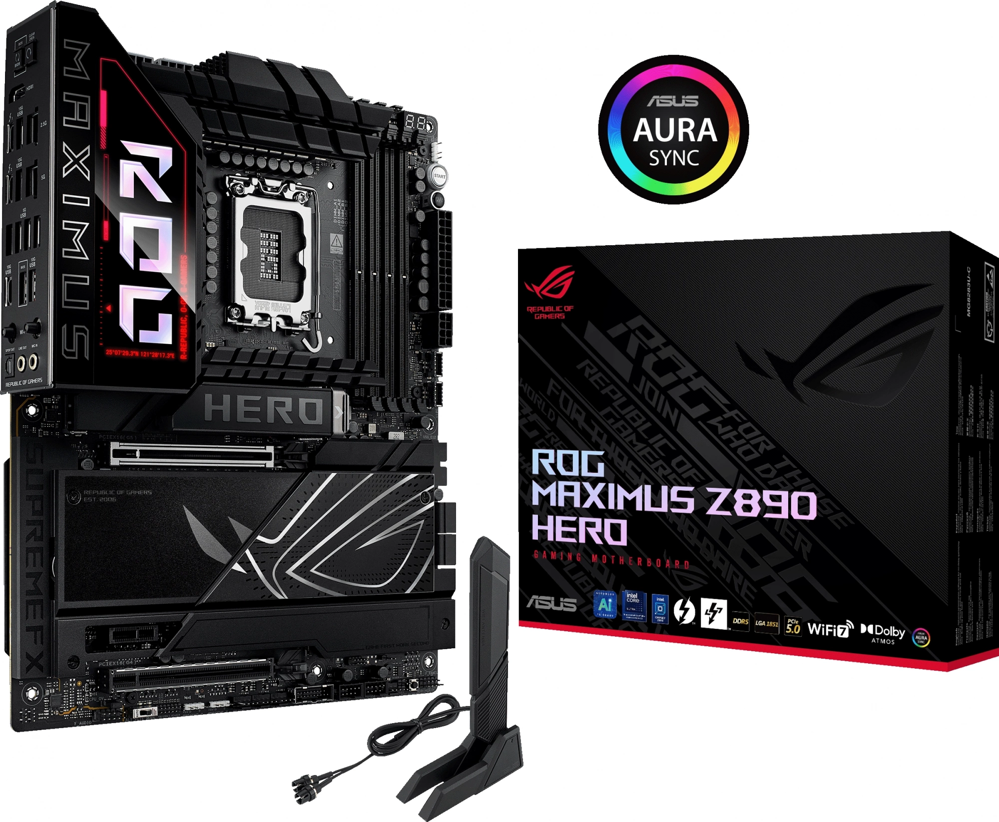 Материнская плата Asus ROG MAXIMUS Z890 HERO Soc-1851 Intel Z890 4xDDR5 ATX AC`97 8ch(7.1) 5Gigabit + 2.5Gigabit Ethernet RAID+HDMI — изображение 12