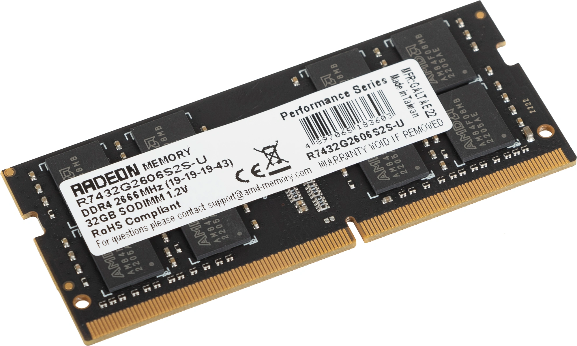 Память DDR4 32Gb 2666MHz AMD R7432G2606S2S-U Radeon R7 Performance Series RTL PC4-21300 CL19 SO-DIMM 260-pin 1.2В Ret — изображение 2