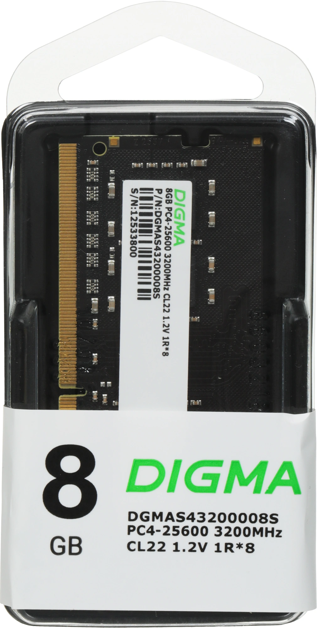 Память DDR4 8Gb 3200MHz Digma DGMAS43200008S RTL PC4-25600 CL22 SO-DIMM 260-pin 1.2В single rank Ret — изображение 8