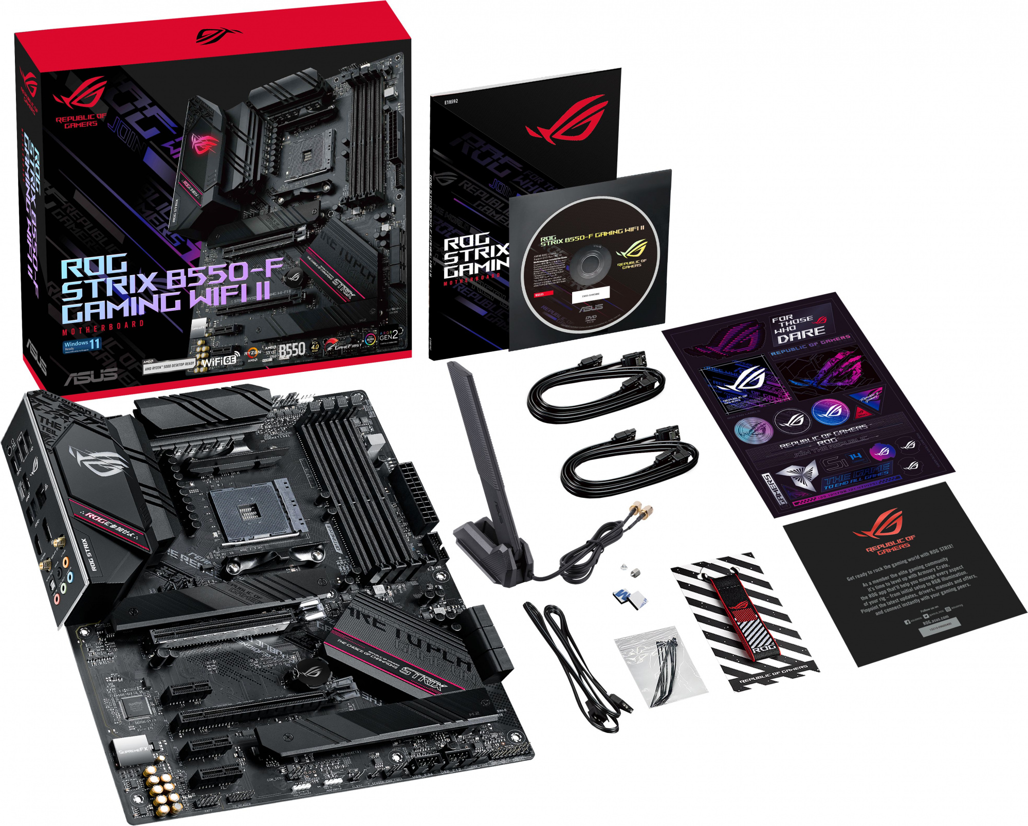 Материнская плата Asus ROG STRIX B550-F GAMING WIFI II Soc-AM4 AMD B550 4xDDR4 ATX AC`97 8ch(7.1) 2.5Gg RAID+HDMI+DP — изображение 2