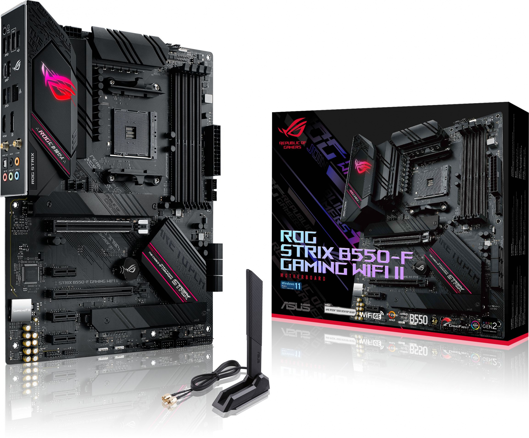 Материнская плата Asus ROG STRIX B550-F GAMING WIFI II Soc-AM4 AMD B550 4xDDR4 ATX AC`97 8ch(7.1) 2.5Gg RAID+HDMI+DP — изображение 3
