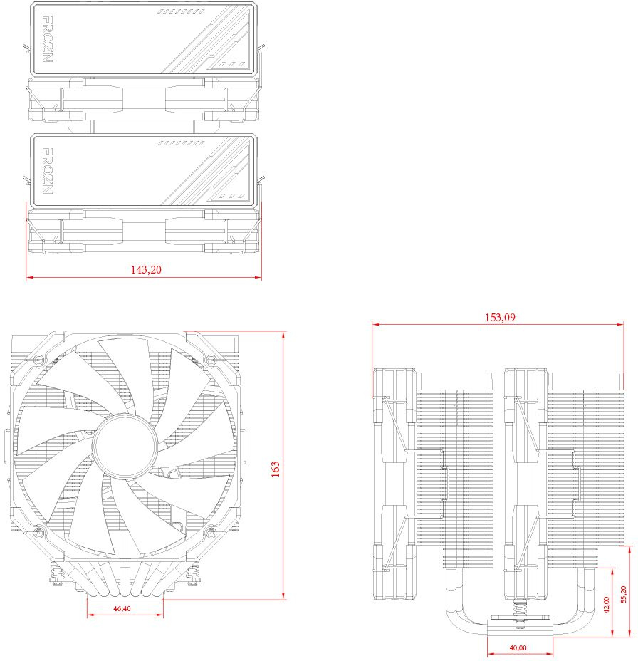 Устройство охлаждения(кулер) ID-Cooling Frozn A720 Soc-AM5/AM4/1200/1700/1851 черный 4-pin 33.5dB Al+Cu 300W 1300gr Ret (FROZN A720 BLACK) — изображение 6