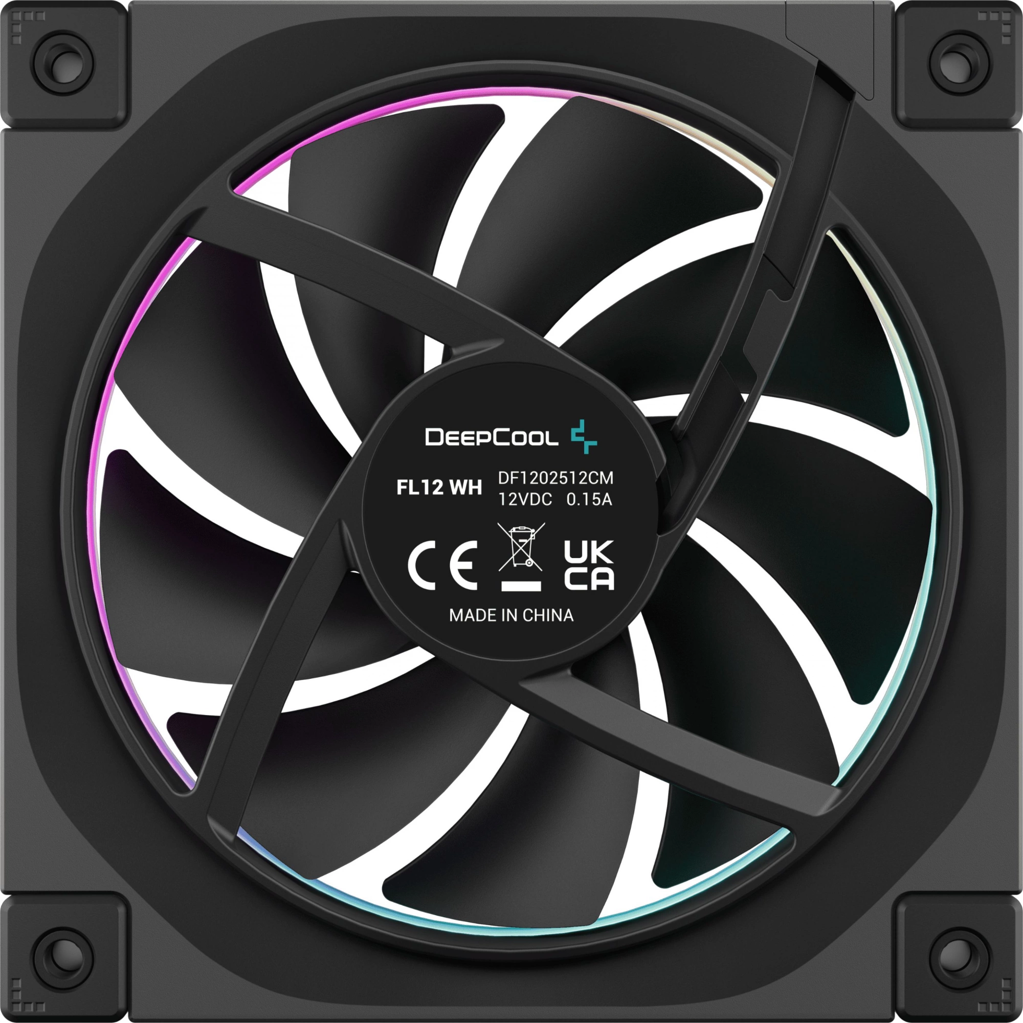 Вентилятор для корпуса Deepcool FL12 ARGB 120х120x25 черный 4-pin 32дБ (R-FL12-BKAPN1-G) Ret — изображение 2