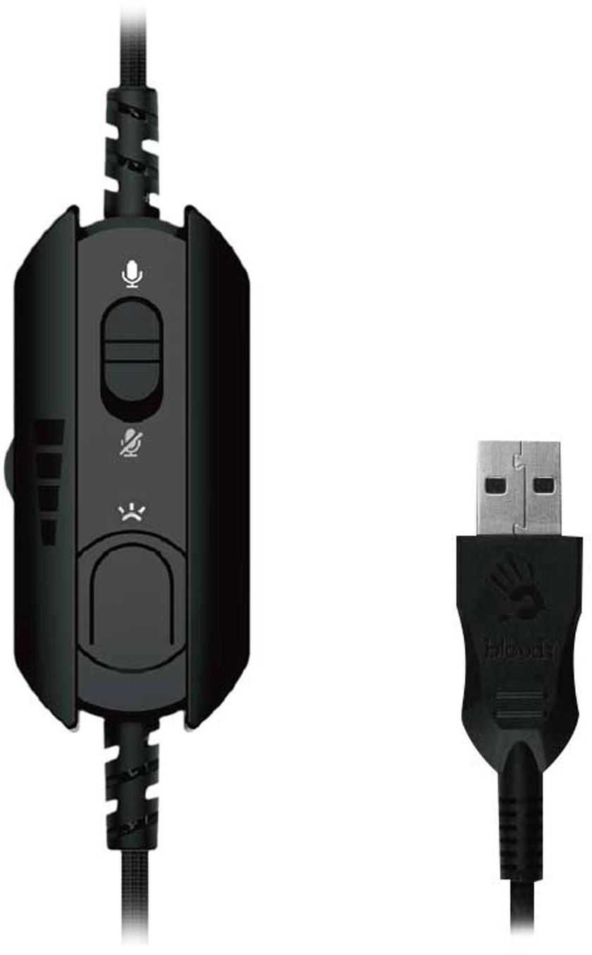 Наушники с микрофоном A4Tech Bloody G570 черный/серый 2м мониторные USB оголовье (G570 (BLACK+GREY) USB) — изображение 18